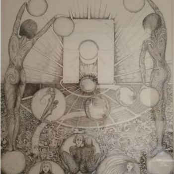 Drawing titled "L'Arc ©" by Bega, Original Artwork, Ink