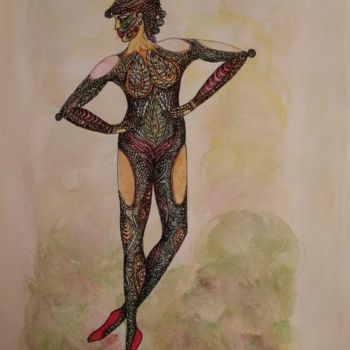 Drawing titled "La Danseuse ©" by Bega, Original Artwork, Ink