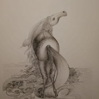 Drawing titled "Le Solitaire ©" by Bega, Original Artwork, Ink