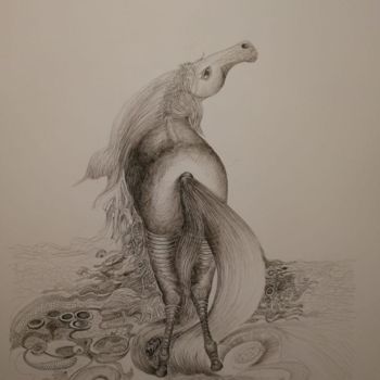 Dibujo titulada "Le Solitaire ©" por Bega, Obra de arte original, Tinta