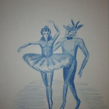 Drawing titled "Le Couple Royal ©" by Bega, Original Artwork, Pencil