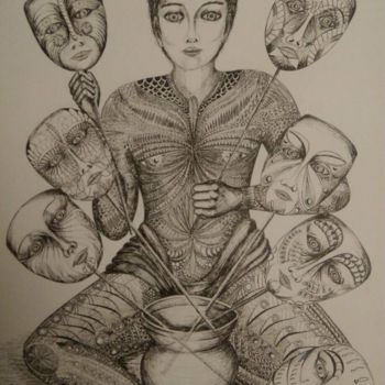 Drawing titled "The Seven Days of t…" by Bega, Original Artwork, Ink