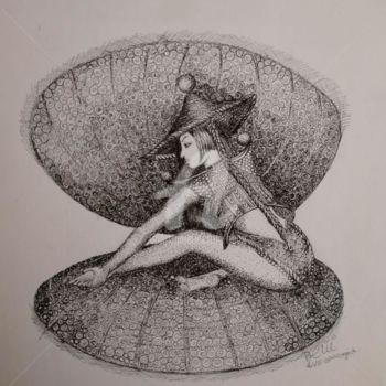 Drawing titled "La Perle ©" by Bega, Original Artwork, Ink