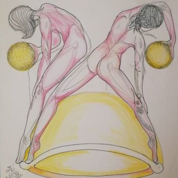 Drawing titled "Coupe de la Vie  ©" by Bega, Original Artwork, Watercolor