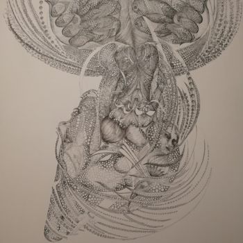 Dessin intitulée "LE TOURBILLON  ©" par Bega, Œuvre d'art originale, Encre