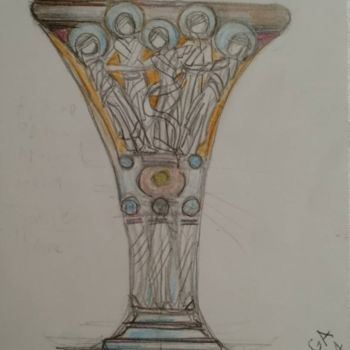 제목이 "Les cinq sens ©"인 그림 Bega로, 원작, 수채화