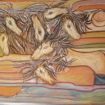 Desenho intitulada "Au soleil levant  ©" por Bega, Obras de arte originais, Tinta