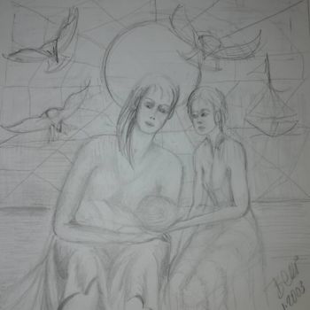 Disegno intitolato "MOTHER  ©" da Bega, Opera d'arte originale, Matita