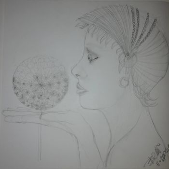 Drawing titled "PISSENLIT ©" by Bega, Original Artwork, Pencil