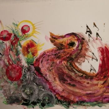 「COULER DOUCE ©」というタイトルの絵画 Begaによって, オリジナルのアートワーク, グワッシュ水彩画