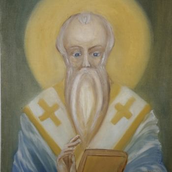 Painting titled "Saint Nicolas ©" by Bega, Original Artwork, Oil