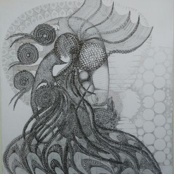Desenho intitulada "L'ombre du temps" por Bega, Obras de arte originais, Tinta