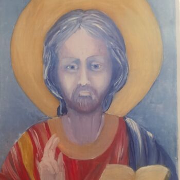 Painting titled "Jésus ©" by Bega, Original Artwork, Gouache
