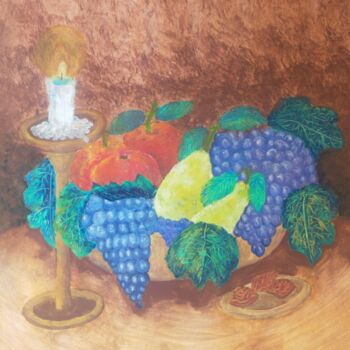 Painting titled "Bol fruité ©" by Bega, Original Artwork, Tempera