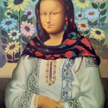 Peinture intitulée "Romanian Monalisa" par Bejinari Florin, Œuvre d'art originale, Huile