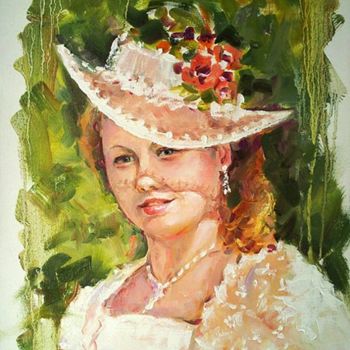 Painting titled "Летний портрет" by Biekasova, Original Artwork, Oil