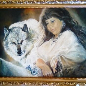 Peinture intitulée "Волчица" par Beker, Œuvre d'art originale, Huile