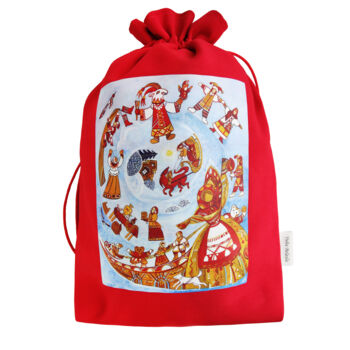 Arte têxtil intitulada "SHROVETIDE WEEK bag" por Yulia Belasla, Obras de arte originais, Impressão de filme