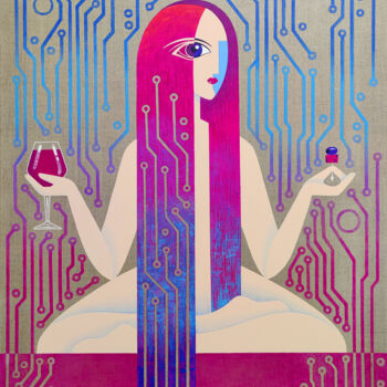Schilderij getiteld "Found Zen" door Yulia Belasla, Origineel Kunstwerk, Acryl