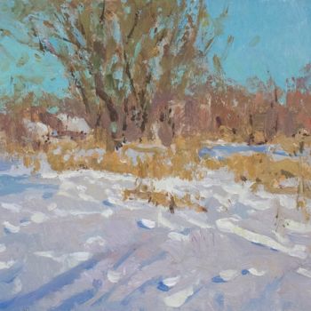 Painting titled "Sunny day. Winter" by Ekaterina Belaia, Original Artwork, Oil