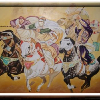 Картина под названием "chevaux" - Belbey Mohammed, Подлинное произведение искусства