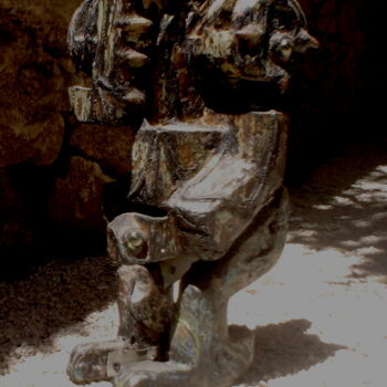 Escultura intitulada "Guerrier#1" por Belfeygor, Obras de arte originais, Madeira