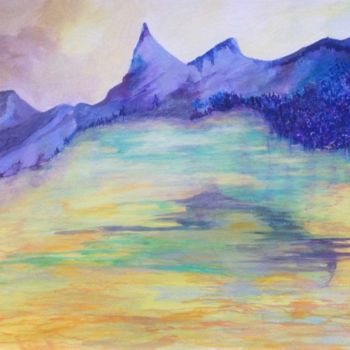 Painting titled "LAC DE SOUFFRE" by Beline Loeb, Original Artwork, Acrylic