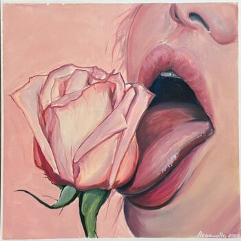 Peinture intitulée "Rose" par Belka, Œuvre d'art originale, Huile