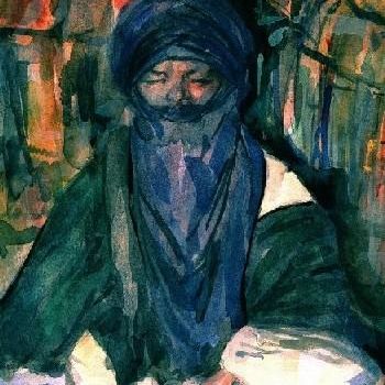 Pintura intitulada "L HOMME TERGUI" por Abdelkader Belkhorissat, Obras de arte originais