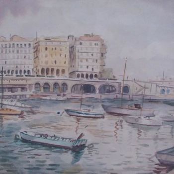 Painting titled "vue  D ALGER" by Abdelkader Belkhorissat, Original Artwork