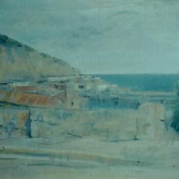 Painting titled "le port d'oran" by Abdelkader Belkhorissat, Original Artwork