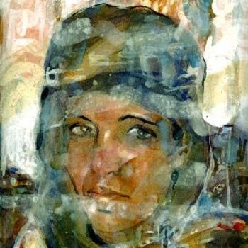 Malerei mit dem Titel "femme sud" von Abdelkader Belkhorissat, Original-Kunstwerk
