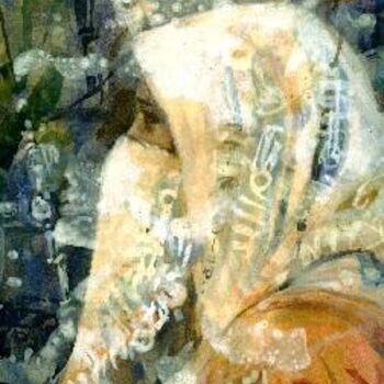Painting titled "femme de tlemcen" by Abdelkader Belkhorissat, Original Artwork