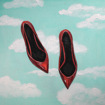 Painting titled "Flying heels" by Ok Belkina, Original Artwork, Acrylic