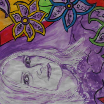 제목이 "La Violetta"인 미술작품 Andrea Schimböck-Marock로, 원작, 수채화
