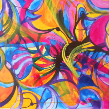 Malerei mit dem Titel "Tanz der Farben und…" von Andrea Schimböck-Marock, Original-Kunstwerk, Acryl