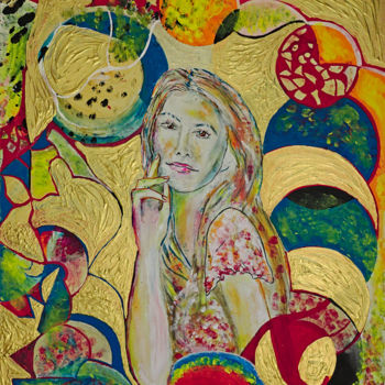Malerei mit dem Titel "Estrella" von Andrea Schimböck-Marock, Original-Kunstwerk, Acryl
