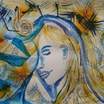 Pittura intitolato "Sogni d'oro" da Andrea Schimböck-Marock, Opera d'arte originale, Acquarello