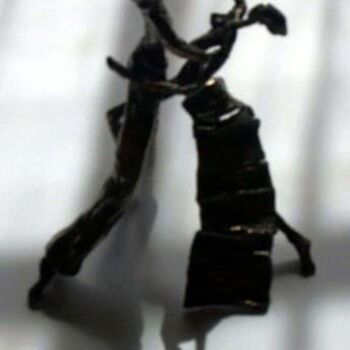 Sculpture titled "Tango argent" by Chantal Bellamy, Original Artwork, Metals