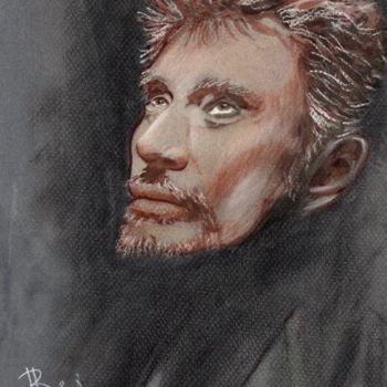 Painting titled "Johnny Hallyday" by Jean-Luc Bellini, Original Artwork, Oil