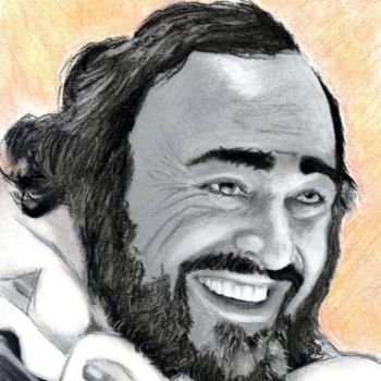Painting titled "Luciano Pavarotti" by Jean-Luc Bellini, Original Artwork, Oil