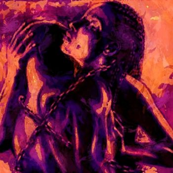 Digital Arts titled "Esclave et Amour" by Jean-Luc Bellini, Original Artwork, Digital Painting