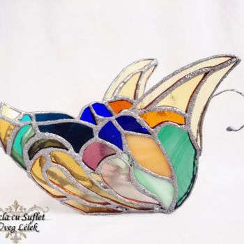 Artisanat intitulée "Butterfly-stained g…" par Bellisglass, Œuvre d'art originale, Décoration de maison