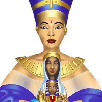 Painting titled "Nefertiti en Montse…" by Maurici Bellmunt Carreté, Original Artwork