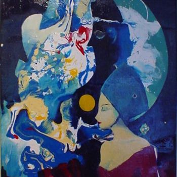 Painting titled "Damas de luna" by Maurici Bellmunt Carreté, Original Artwork