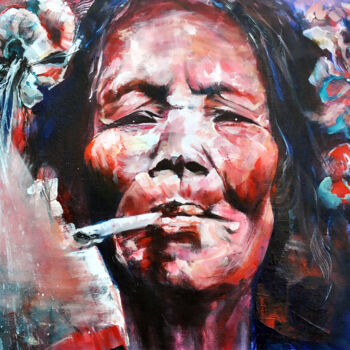 Peinture intitulée "Mentawaï Woman" par Bellule, Œuvre d'art originale, Acrylique