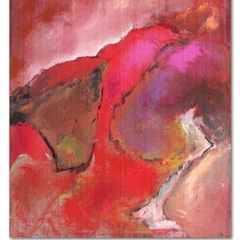 Painting titled "0547 ROBE ROUGE ENE…" by Claudine Gregoire (Claudine BELMAS-GREGOIRE), Original Artwork