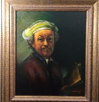Pittura intitolato "Auto retrato de Rem…" da Belmiro Dias Ferreira, Opera d'arte originale, Olio