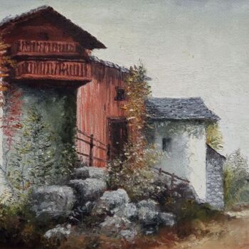 Painting titled "Alpes" by Belmiro Dias Ferreira, Original Artwork, Oil