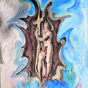 Pittura intitolato "Cruz da Ternura" da Belmiro Pita, Opera d'arte originale, Acrilico
